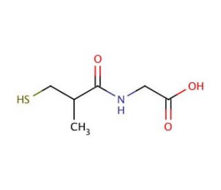 N-(3-Mercapto-2-methylpropanoyl)glycine (CAS 89021-98-7) - chemical structure image