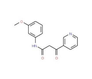 N-(3-methoxyphenyl)-3-oxo-3-pyridin-3-ylpropanamide (CAS 23059-22-5) - chemical structure image