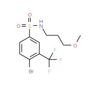 N-(3-Methoxypropyl) 4-bromo-3-trifluoromethylbenzenesulfonamide (CAS 1020252-98-5) - chemical structure image