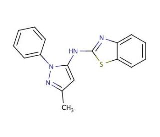 N-(3-methyl-1-phenyl-1H-pyrazol-5-yl)-1,3-benzothiazol-2-amine - chemical structure image