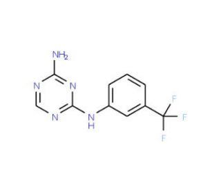 N-(3-Trifluoromethyl-phenyl)-[1,3,5]triazine-2,4-diamine (CAS 3832-69-7) - chemical structure image