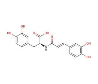 N-[3&prime;,4&prime;-Dihydroxy-(E)-cinnamoyl]-3-hydroxy-L-tyrosine (CAS 53755-02-5) - chemical structure image