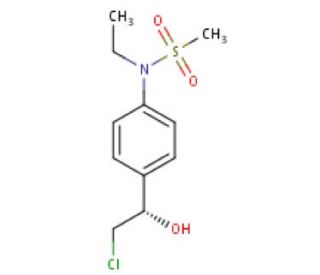 N-{4-[(1S)-2-chloro-1-hydroxyethyl]phenyl}-N-ethylmethanesulfonamide (CAS 1176571-45-1) - chemical structure image