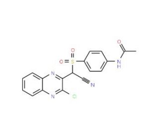 N-{4-[(3-Chloro-quinoxalin-2-yl)-cyano-methanesulfonyl]-phenyl}-acetamide - chemical structure image