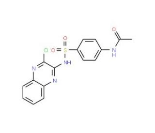 N-(4-{[(3-chloroquinoxalin-2-yl)amino]sulfonyl}phenyl)acetamide (CAS 4029-42-9) - chemical structure image