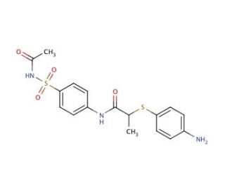 N-{4-[(Acetylamino)sulfonyl]phenyl}-2-[(4-aminophenyl)thio]propanamide - chemical structure image
