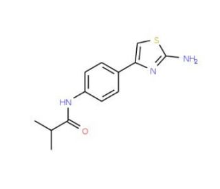 N-[4-(2-amino-1,3-thiazol-4-yl)phenyl]-2-methylpropanamide - chemical structure image