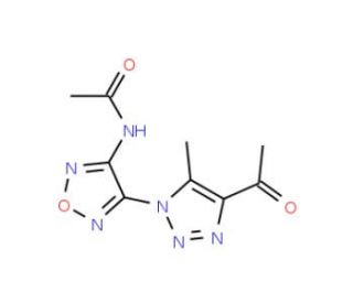 N-[4-(4-Acetyl-5-methyl-1H-1,2,3-triazol-1-yl)-1,2,5-oxadiazol-3-yl]acetamide - chemical structure image