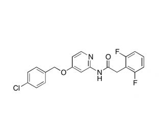 N-[4-[(4-Chlorophenyl)methoxy]-2-pyridinyl]-2,6-difluoro-benzeneacetamide (CAS 1415834-63-7) - chemical structure image