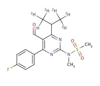 N-(4-(4-Fluorophenyl)-5-formyl-6-isopropylpyrimidin-2-yl)-N-methylmethanesulfonamide-d6 - chemical structure image