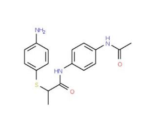 N-[4-(Acetylamino)phenyl]-2-[(4-aminophenyl)thio]-propanamide - chemical structure image