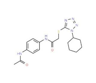 N-(4-Acetylamino-phenyl)-2-(1-cyclohexyl-1H-tetrazol-5-ylsulfanyl)-acetamide - chemical structure image