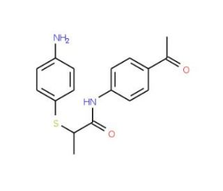 N-(4-Acetylphenyl)-2-[(4-aminophenyl)thio]-propanamide - chemical structure image