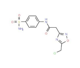 N-[4-(aminosulfonyl)phenyl]-2-[5-(chloromethyl)-1,2,4-oxadiazol-3-yl]acetamide (CAS 885461-52-9) - chemical structure image