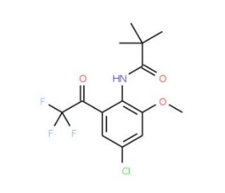 N-(4-Chloro-2-trifluoroacetyl-6-methoxyphenyl)-2,2-dimethylpropanamide (CAS 1076199-86-4) - chemical structure image