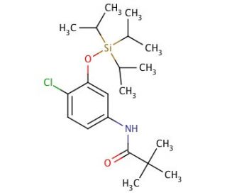 N-[4-Chloro-3-(triisopropylsilyloxy)phenyl]-2,2-dimethylpropanamide (CAS 342621-20-9) - chemical structure image