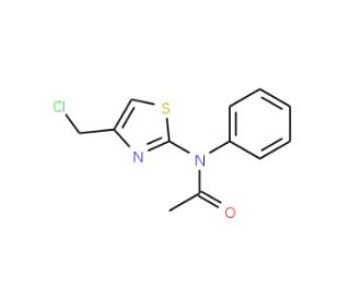 N-[4-(chloromethyl)-1,3-thiazol-2-yl]-N-phenylacetamide (CAS 58905-44-5) - chemical structure image