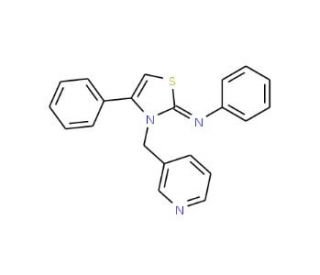 N,4-diphenyl-3-(pyridin-3-ylmethyl)-2,3-dihydro-1,3-thiazol-2-imine - chemical structure image