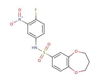 N-(4-fluoro-3-nitrophenyl)-3,4-dihydro-2H-1,5-benzodioxepine-7-sulfonamide - chemical structure image