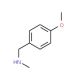 N-(4-Methoxybenzyl)-N-methylamine, 4-[(Methylamino)methyl]anisole (CAS 702-24-9) - chemical structure image