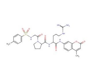 N-4-Tosyl-glycyl-L-prolyl-L-arginine 7-amido-4-methylcoumarin hydrochloride (CAS 117961-27-0) - chemical structure image