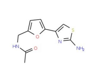 N-{[5-(2-amino-1,3-thiazol-4-yl)-2-furyl]methyl}acetamide (CAS 150208-26-7) - chemical structure image