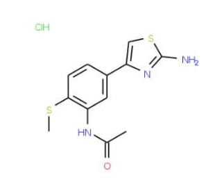 N-[5-(2-amino-1,3-thiazol-4-yl)-2-(methylthio)phenyl]acetamide hydrochloride - chemical structure image