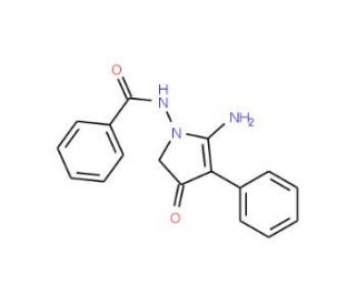 N-(5-Amino-3-oxo-4-phenyl-2,3-dihydro-pyrrol-1-yl)-benzamide - chemical structure image