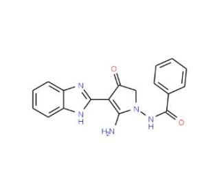 N-[5-Amino-4-(1H-benzoimidazol-2-yl)-3-oxo-2,3-dihydro-pyrrol-1-yl]-benzamide - chemical structure image