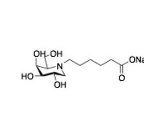 N-5-Carboxypentyl-1-deoxygalactonojirimycin Sodium Salt - chemical structure image