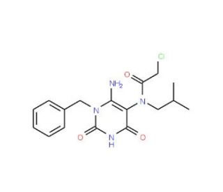 N-(6-Amino-1-benzyl-2,4-dioxo-1,2,3,4-tetrahydro-pyrimidin-5-yl)-2-chloro-N-isobutyl-acetamide - chemical structure image