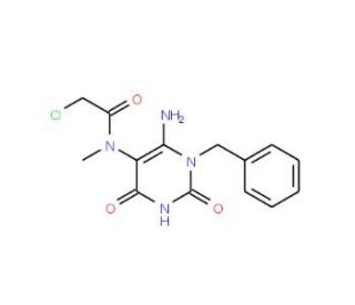 N-(6-Amino-1-benzyl-2,4-dioxo-1,2,3,4-tetrahydro-pyrimidin-5-yl)-2-chloro-N-methyl-acetamide - chemical structure image