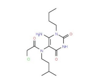 N-(6-Amino-1-butyl-2,4-dioxo-1,2,3,4-tetrahydro-pyrimidin-5-yl)-2-chloro-N-(3-methyl-butyl)-acetamide - chemical structure im