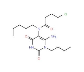 N-(6-Amino-1-butyl-2,4-dioxo-1,2,3,4-tetrahydro-pyrimidin-5-yl)-4-chloro-N-pentyl-butyramide - chemical structure image