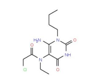 N-(6-amino-1-butyl-2,4-dioxo-1,2,3,4-tetrahydropyrimidin-5-yl)-2-chloro-N-ethylacetamide - chemical structure image