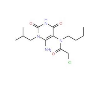 N-(6-Amino-1-isobutyl-2,4-dioxo-1,2,3,4-tetrahydro-pyrimidin-5-yl)-N-butyl-2-chloro-acetamide - chemical structure image