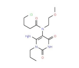 N-(6-amino-2,4-dioxo-1-propyl-1,2,3,4-tetrahydropyrimidin-5-yl)-4-chloro-N-(2-methoxyethyl)butanamide - chemical structure im