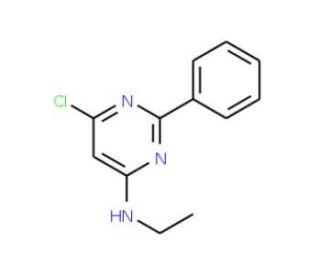 N-(6-Chloro-2-phenyl-4-pyrimidinyl)-N-ethylamine (CAS 26871-14-7) - chemical structure image
