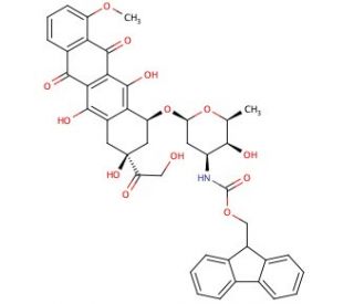 N-(9-Fluorenylmethoxycarbonyl) Doxorubicin (CAS 136582-53-1) - chemical structure image