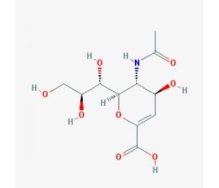N-Acetyl-2,3-dehydro-2-deoxyneuraminic acid (CAS 24967-27-9) - chemical structure image