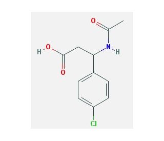N-Acetyl-2-(4-chlorophenyl)-DL-beta-alanine (CAS 197785-38-9) - chemical structure image