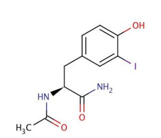 N-Acetyl-3-iodo-L-tyrosine Amide (CAS 59302-19-1) - chemical structure image