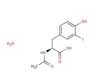 N-Acetyl-3-iodo-L-tyrosine Monohydrate (CAS 23277-49-8) - chemical structure image