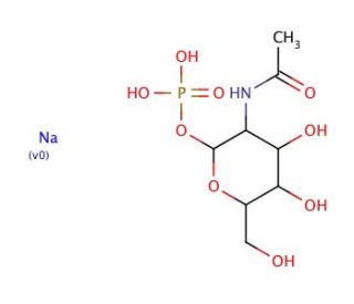 N-Acetyl-&alpha;-D-glucosamine 1-phosphate disodium salt (CAS 31281-59-1) - chemical structure image