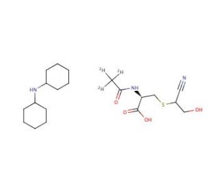 N-(Acetyl-d3)-S-(1-cyano-2-hydroxyethyl)-L-cysteine Dicyclohexylamine Salt - chemical structure image