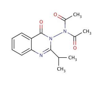 N-Acetyl-N-[2-isopropyl-4-oxo-3(4H)-quinazolinyl]acetamide (CAS 178244-37-6) - chemical structure image