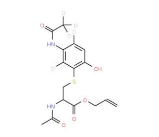 N-Acetyl-S-[3-(d3)-acetamino-6-hydroxphenyl]-cysteine Allyl Ester-D5(Major) - chemical structure image