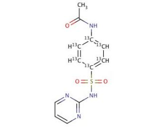 N-Acetyl Sulfadiazine-13C6 (CAS 127-74-2 (unlabeled)) - chemical structure image