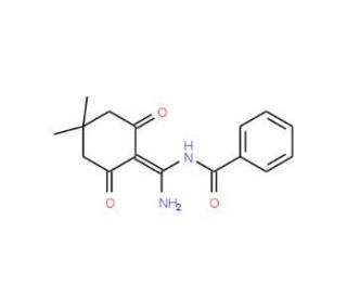 N-[amino(4,4-dimethyl-2,6-dioxocyclohexylidene)methyl]benzamide - chemical structure image