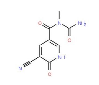 N-(aminocarbonyl)-5-cyano-N-methyl-6-oxo-1,6-dihydropyridine-3-carboxamide - chemical structure image